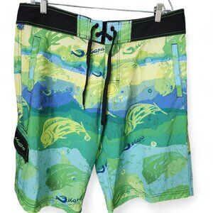 Mojo Gear Fishing Performance Board Shorts Swim Trunk Men Sz 36‎